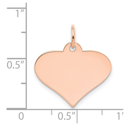 14k Rose Gold 14k Rose Gold Plain .013 Gauge Engraveable Heart Disc Charm