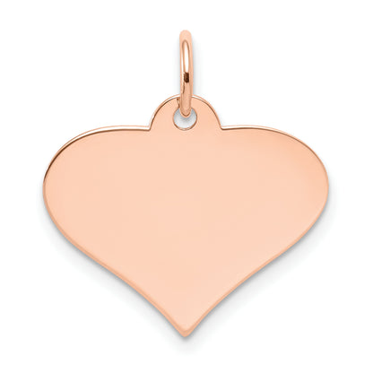 14k Rose Gold 14k Rose Gold Plain .018 Gauge Engraveable Heart Disc Charm