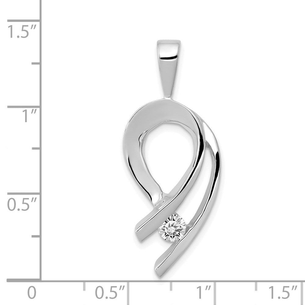 14k White Gold Holds 1 4mm stone  AA Diamond Slide