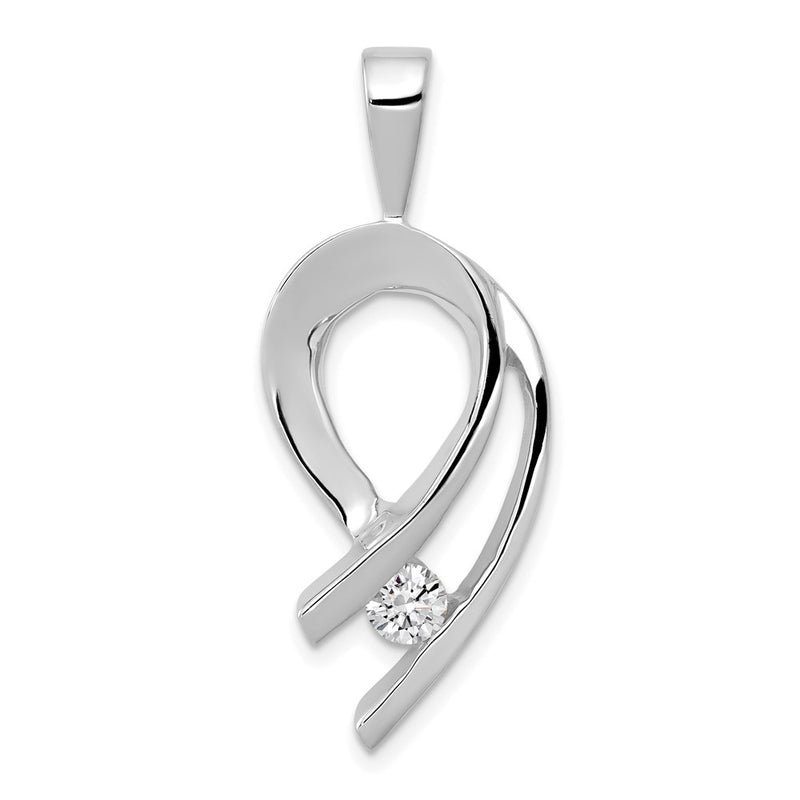 14k White Gold Holds 1 4mm stone  VS Diamond Slide