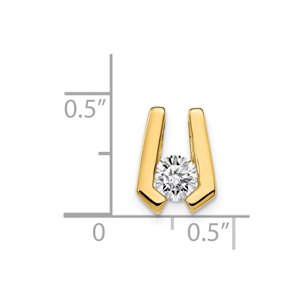 14k AAA 4.5mm Diamond Slide