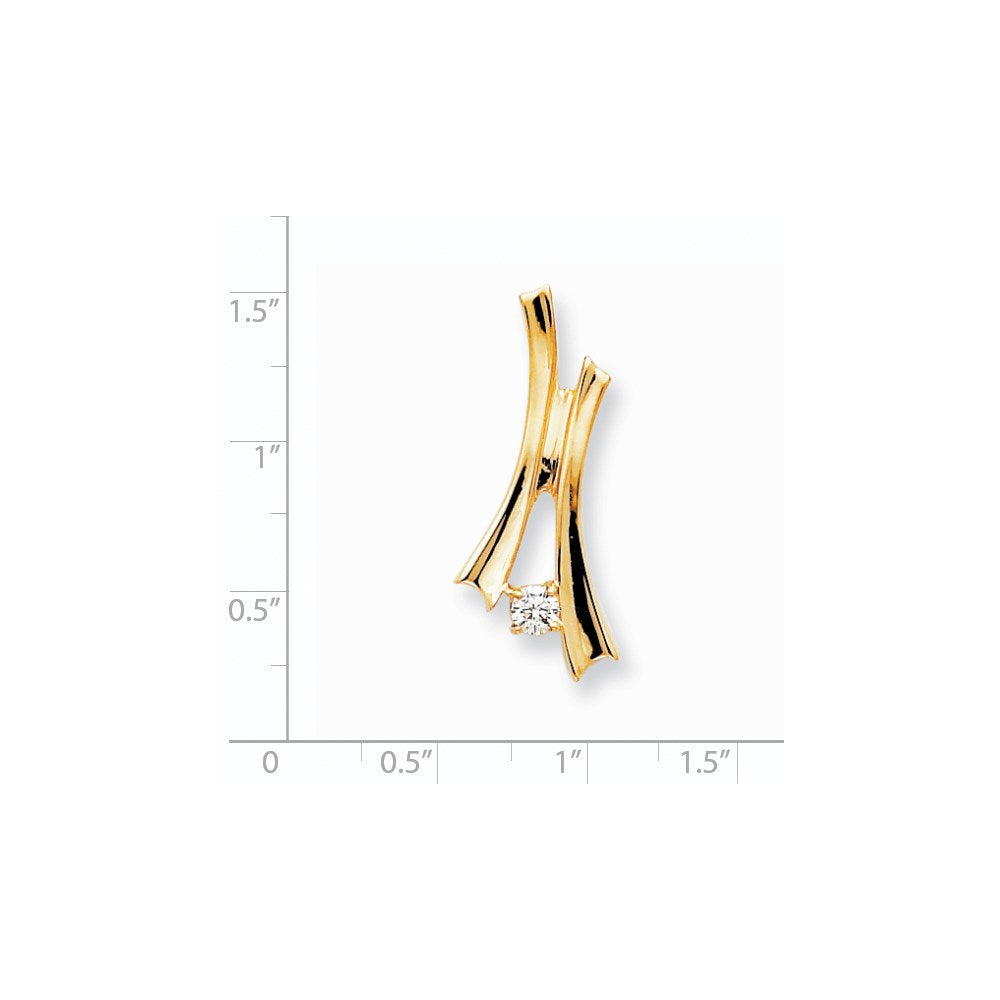 14k Holds 1 4mm Stone  AA Diamond Slide