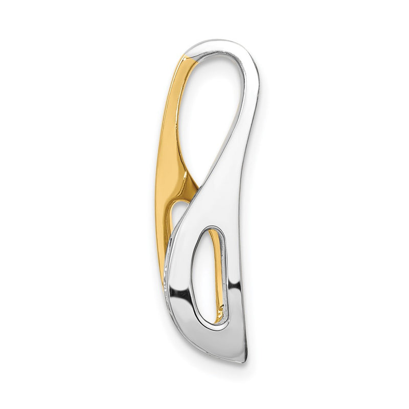 14k Two Tone AAA Diamond Slide