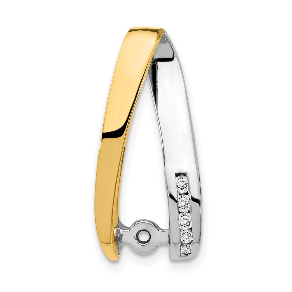 14k Two Tone AA Diamond Peg Slide