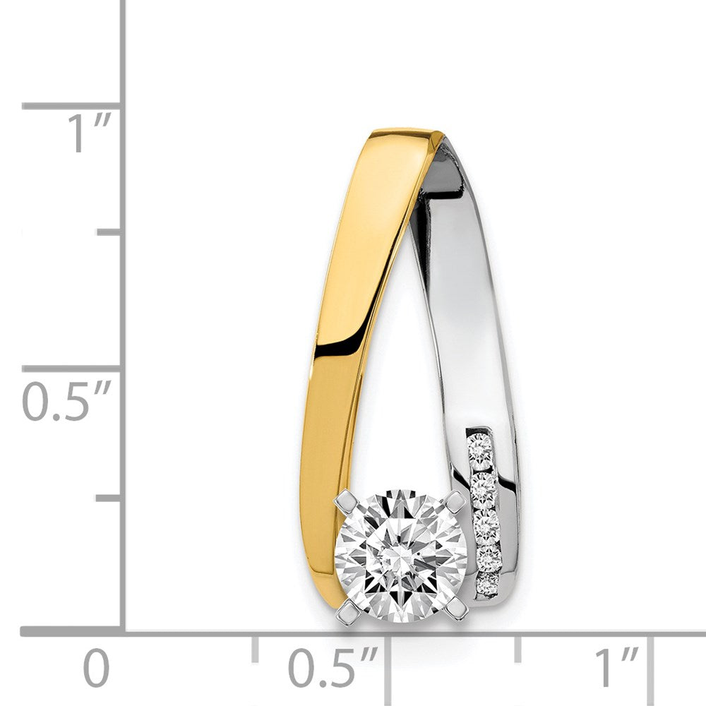 14k Two Tone AA Diamond Peg Slide