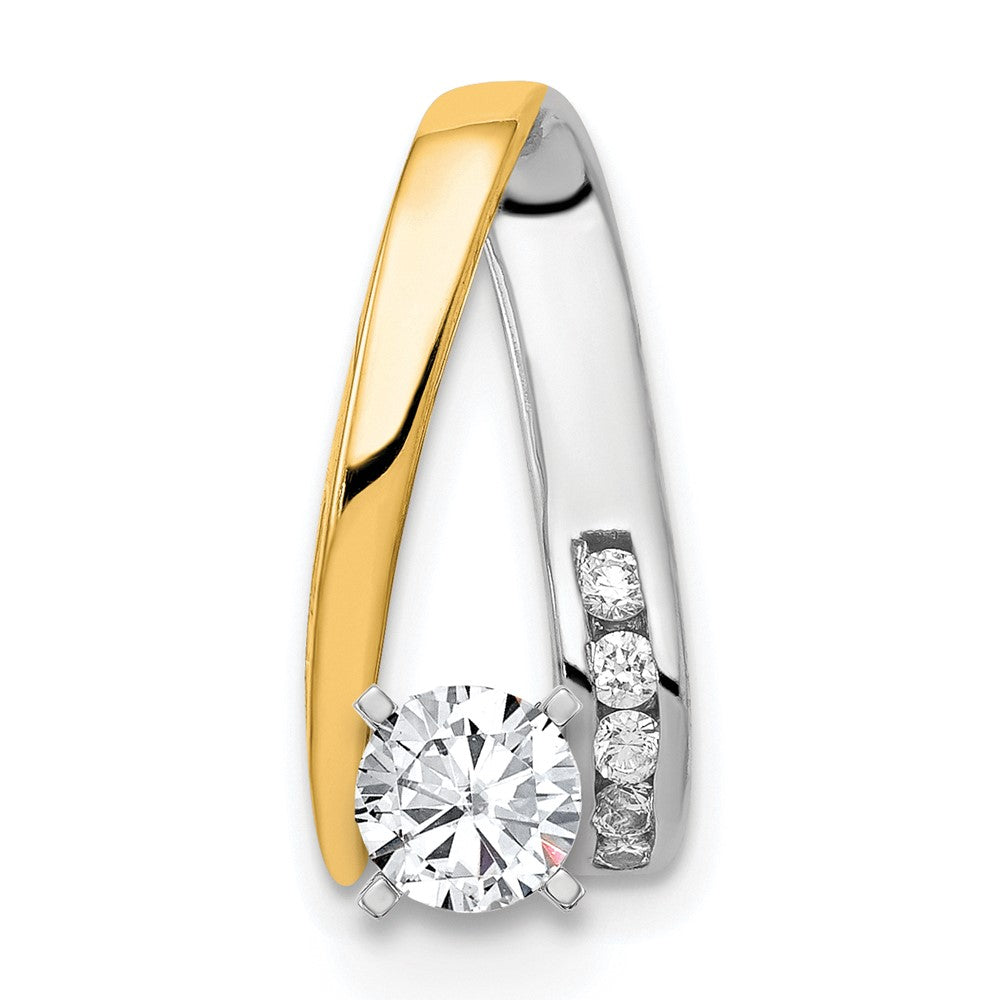 14k Two Tone VS Diamond Peg Slide