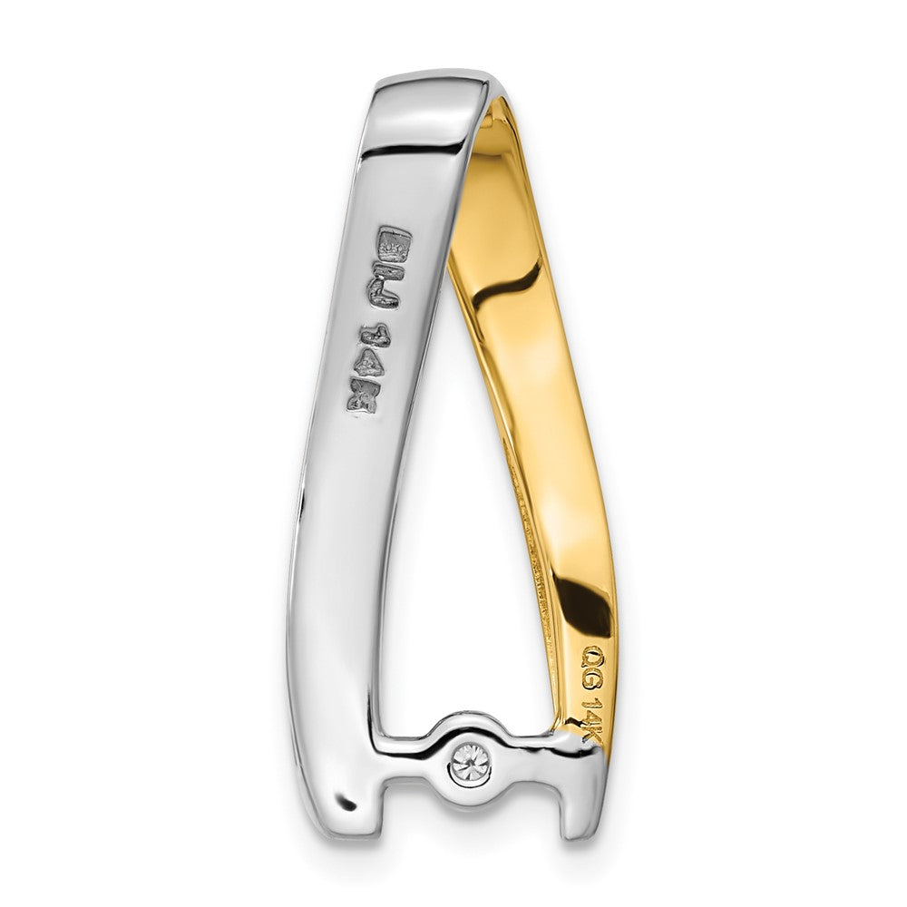 14k Two tone A Diamond slide
