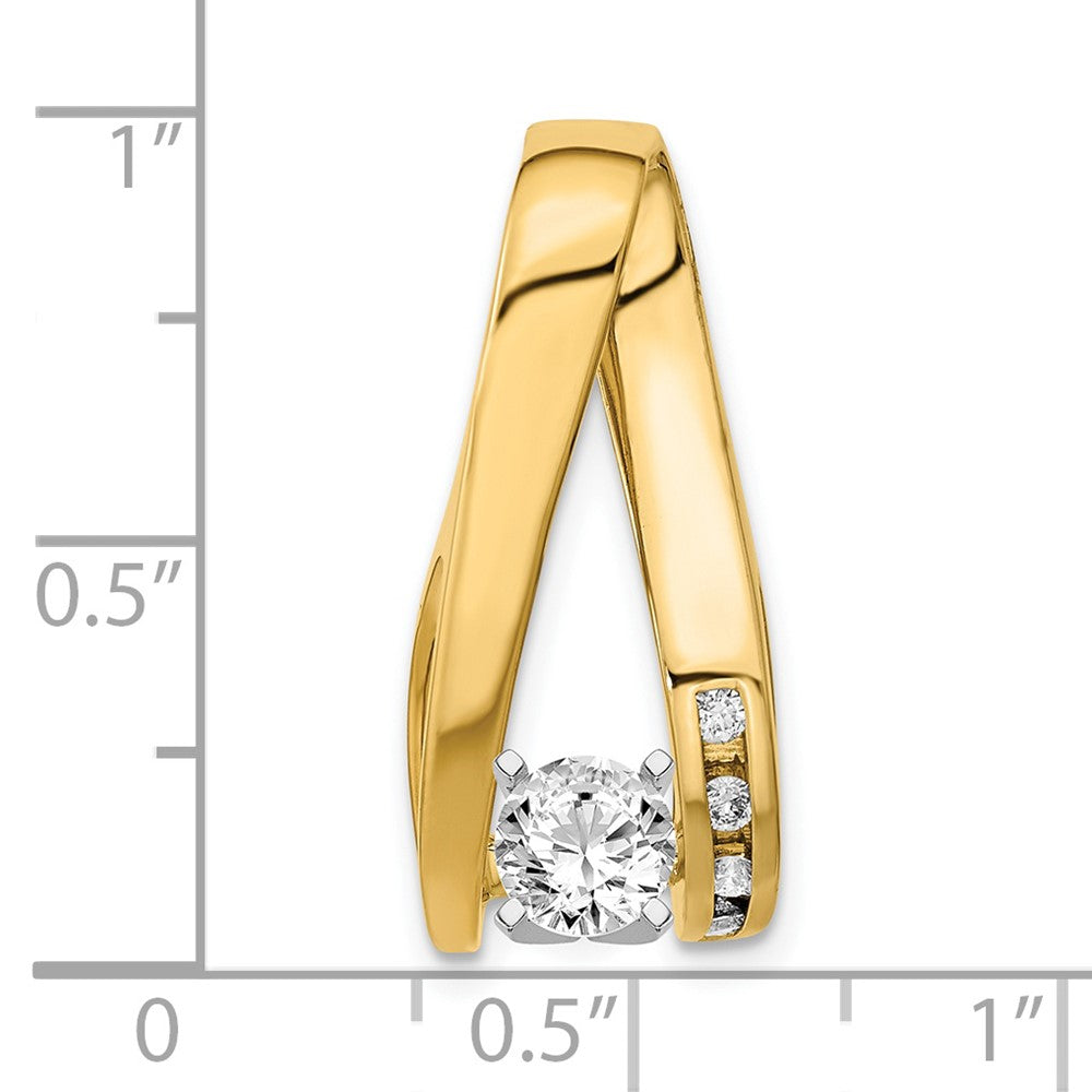 14k Two tone A Diamond slide