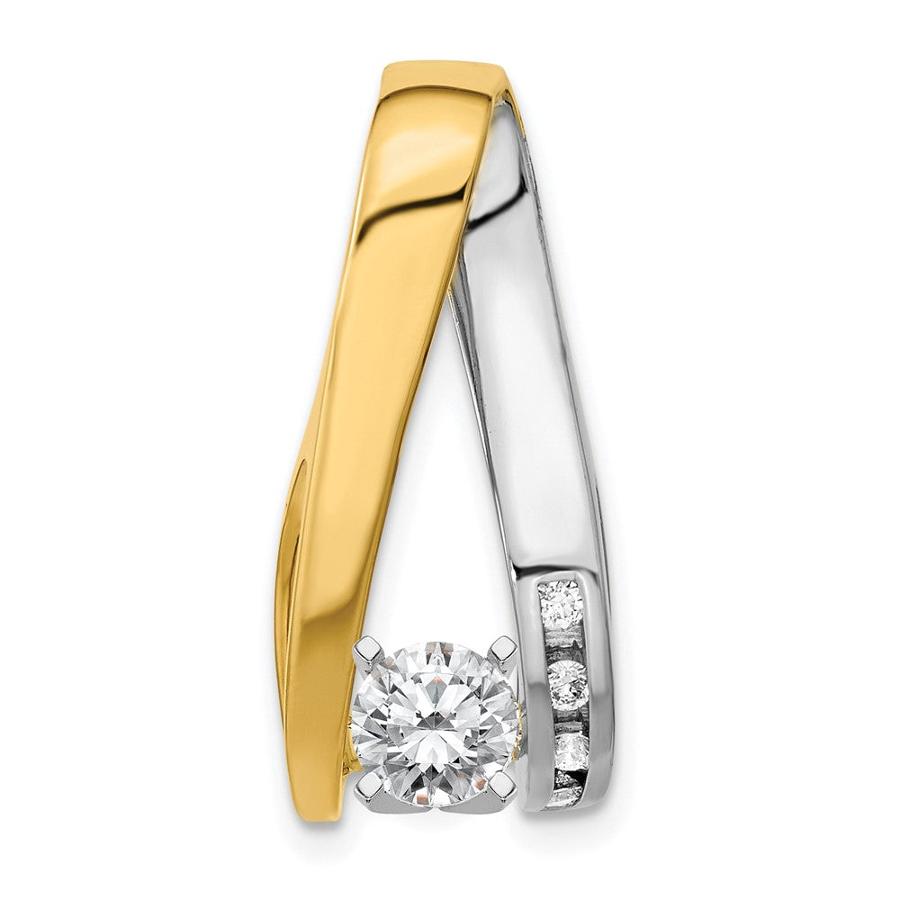 14k Two tone AA Diamond slide