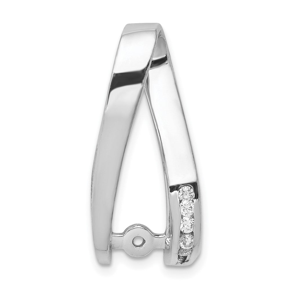 14k White Gold AAA Diamond Peg Slide