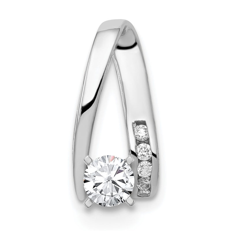14k White Gold AAA Diamond Peg Slide