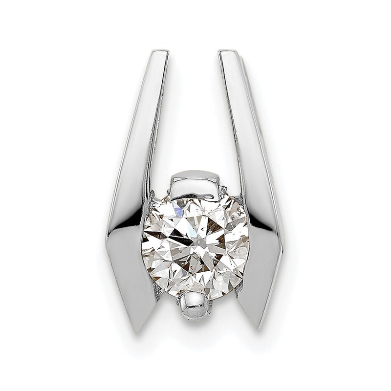 14k White Gold 5.25mm A Diamond Slide