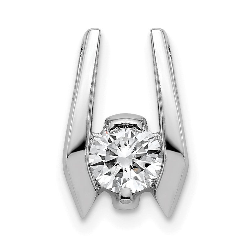 14k White Gold 4.75mm AA Diamond Slide