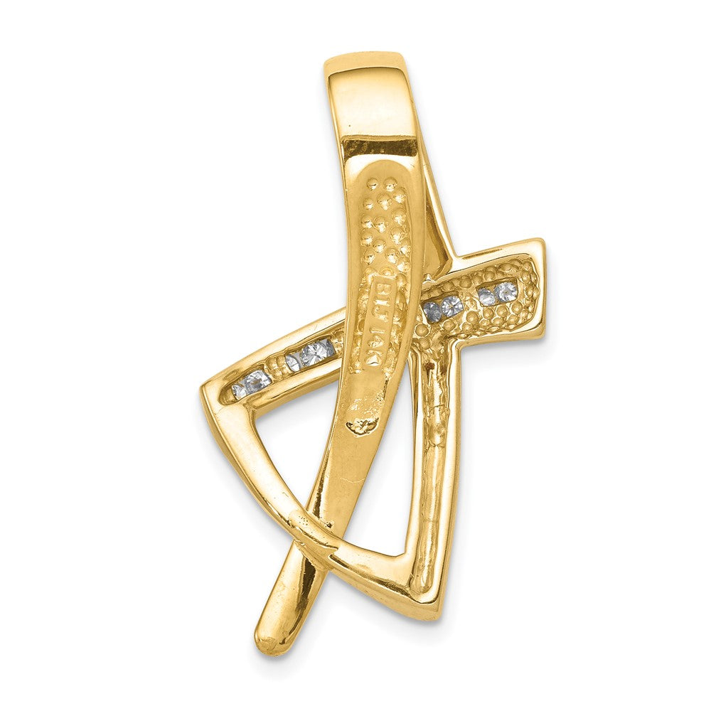 14k Two Tone Holds 11 1.6mm stones  AAA Diamond Slide