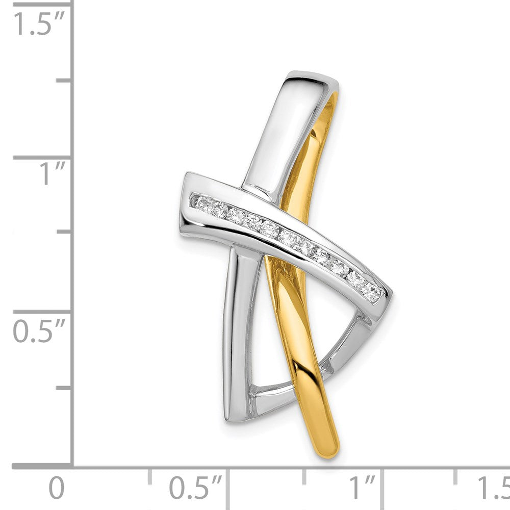 14k Two Tone Holds 11 1.6mm stones  VS Diamond Slide