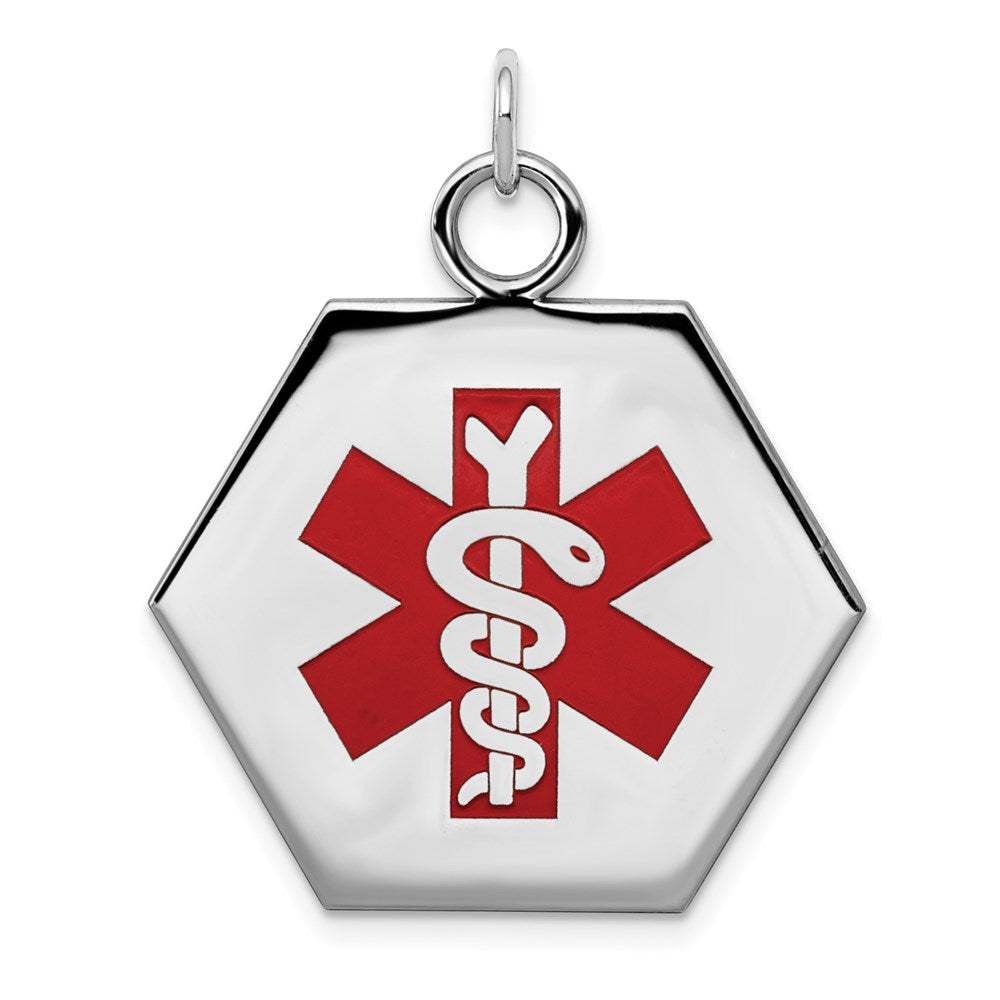 Sterling Silver Rhodium Plated Medical Jewelry Pendant