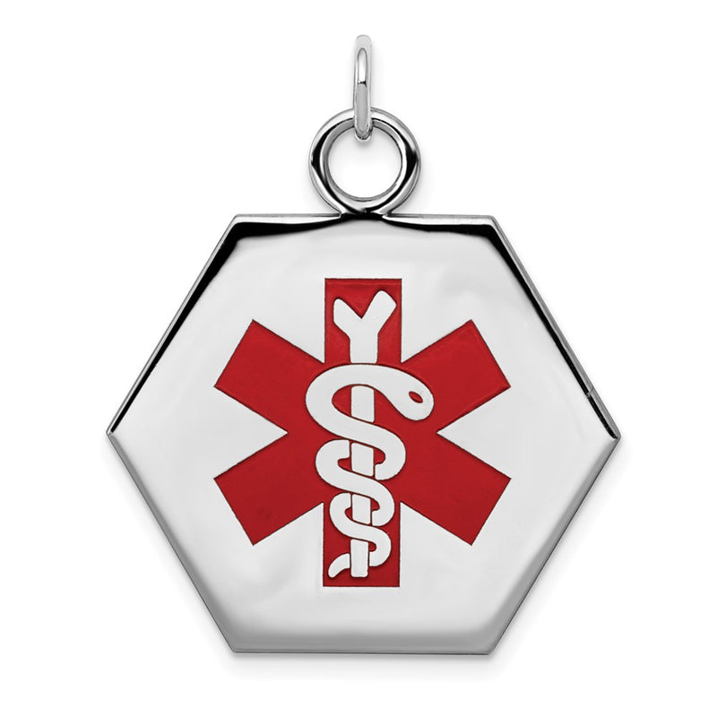 Sterling Silver Rhodium Plated Medical Jewelry Pendant