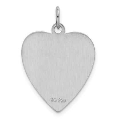 Sterling Silver Rh Pltd Engraveable Enamel Sm.Heart Medical Pendant
