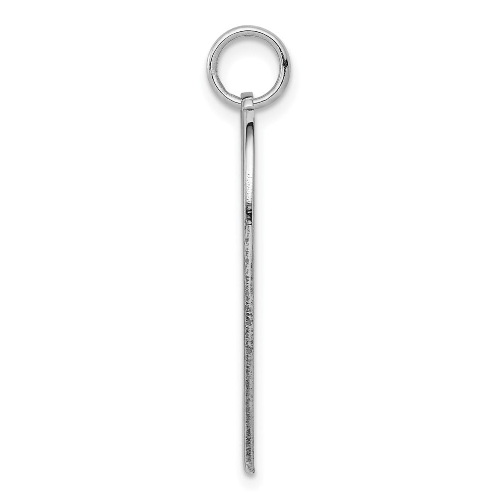 Sterling Silver Rhodium Engraveable Non Enameled Heart Medical Pendant