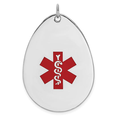 Sterling Silver Rhodium Plated Medical Jewelry Pendant