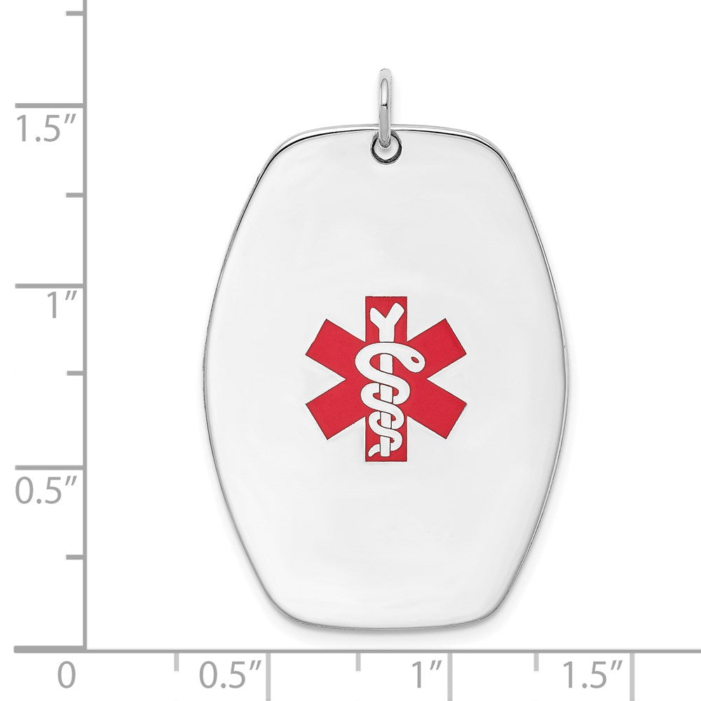 Sterling Silver Rhodium Plated Medical Jewelry Pendant
