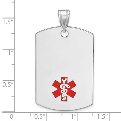 Sterling Silver Rhodium-Plated Medical Jewelry Pendant