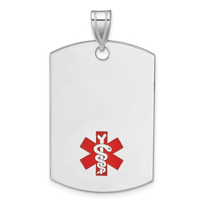 Sterling Silver Rhodium-Plated Medical Jewelry Pendant