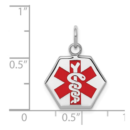 Sterling Silver Rhodium Plated Medical Jewelry Pendant