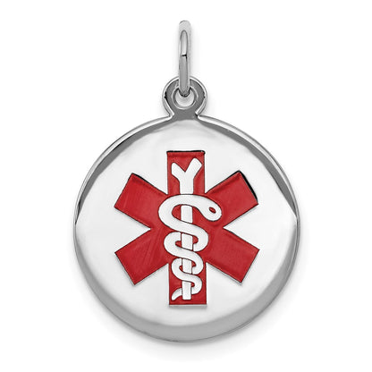 Sterling Silver Rhodium Plated Medical Jewelry Pendant