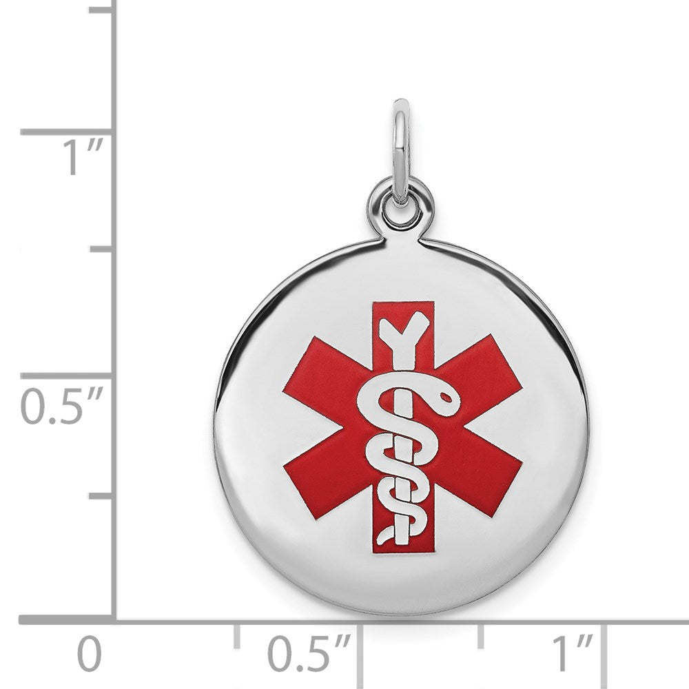 Sterling Silver Rhodium Plated Medical Jewelry Pendant