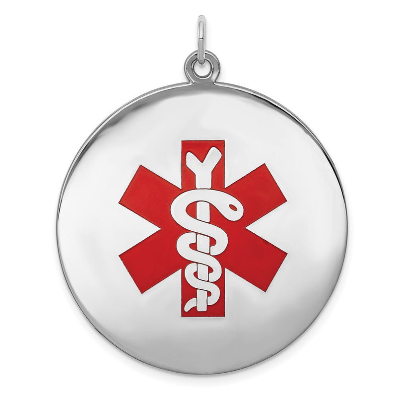 Sterling Silver Rhodium Plated Medical Jewelry Pendant