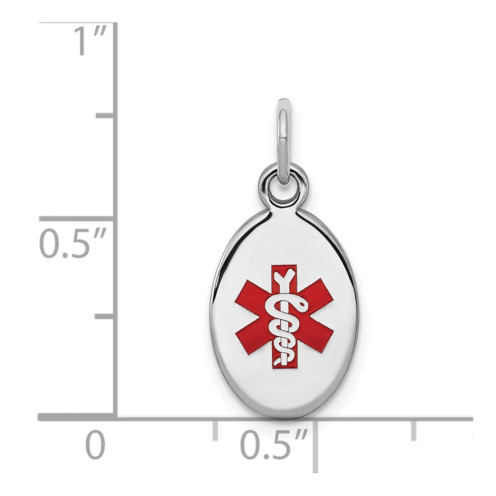 Sterling Silver Rhodium Plated Medical Jewelry Charm