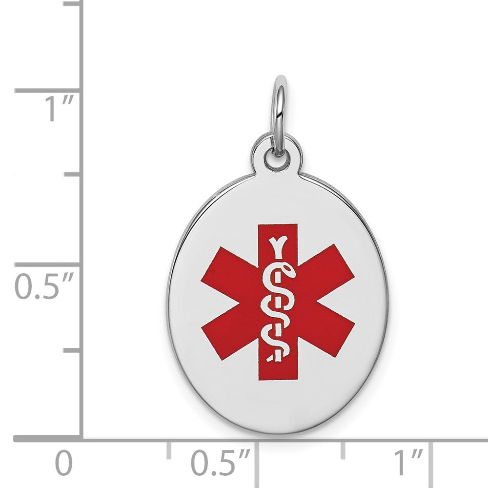 Sterling Silver Rhodium Plated Medical Jewelry Pendant