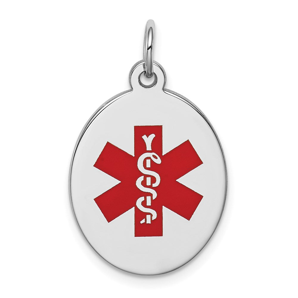 Sterling Silver Rhodium Plated Medical Jewelry Pendant