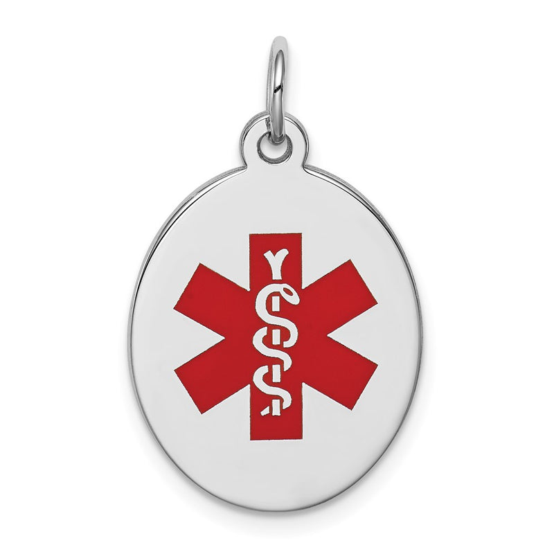 Sterling Silver Rhodium Plated Medical Jewelry Pendant