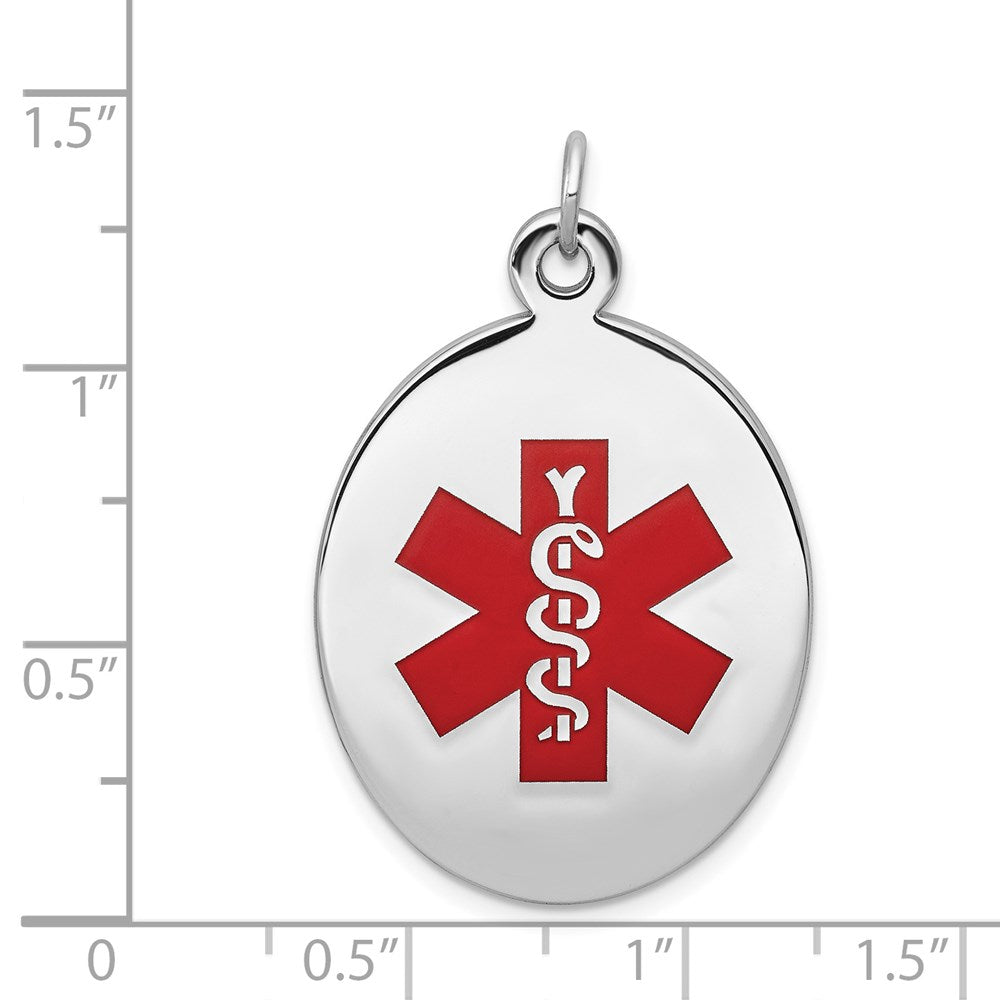 Sterling Silver Rhodium Plated Medical Jewelry Pendant