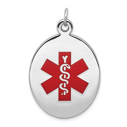 Sterling Silver Rhodium Plated Medical Jewelry Pendant