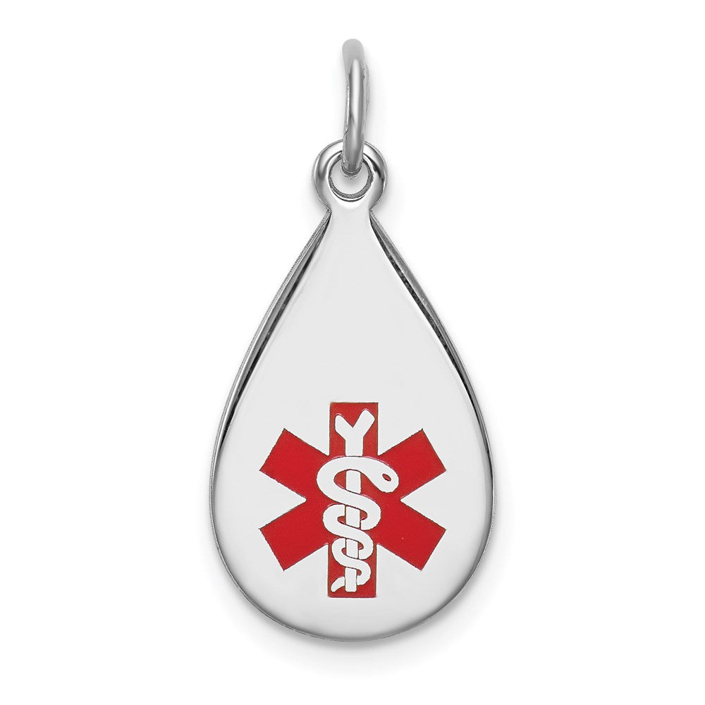 Sterling Silver Rhodium Plated Medical Jewelry Pendant