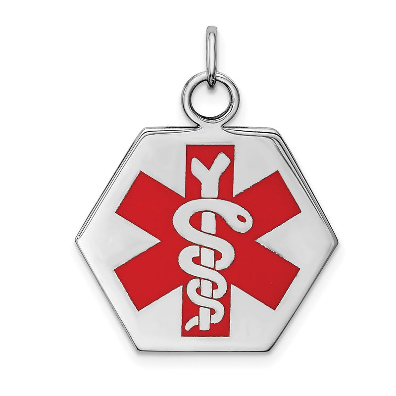 Sterling Silver Rhodium Plated Medical Jewelry Pendant