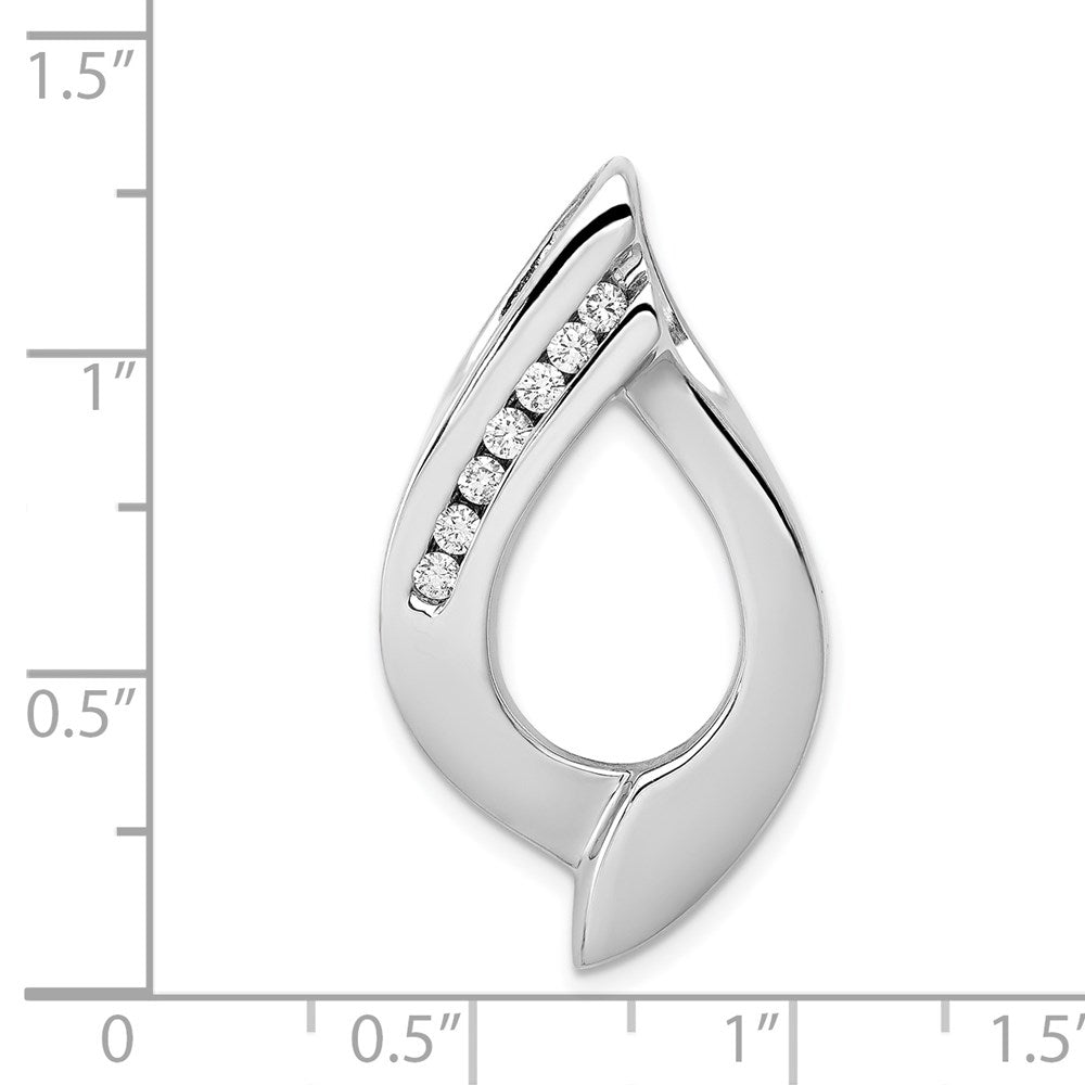 14k White Gold Holds 7 1.9mm stones  AA Diamond Slide
