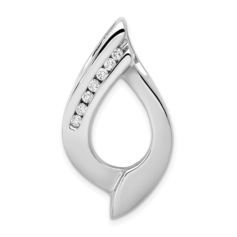 14k White Gold Holds 7 1.9mm stones  AA Diamond Slide