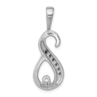 14k White Gold 6 1.9mm and Peg AA Diamond Slide