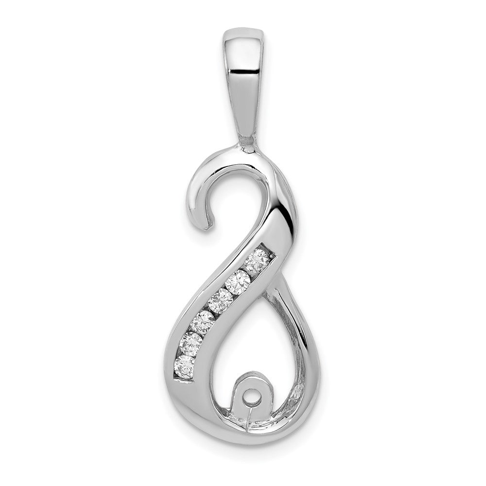 14k White Gold 6 1.9mm and Peg AAA Diamond Slide