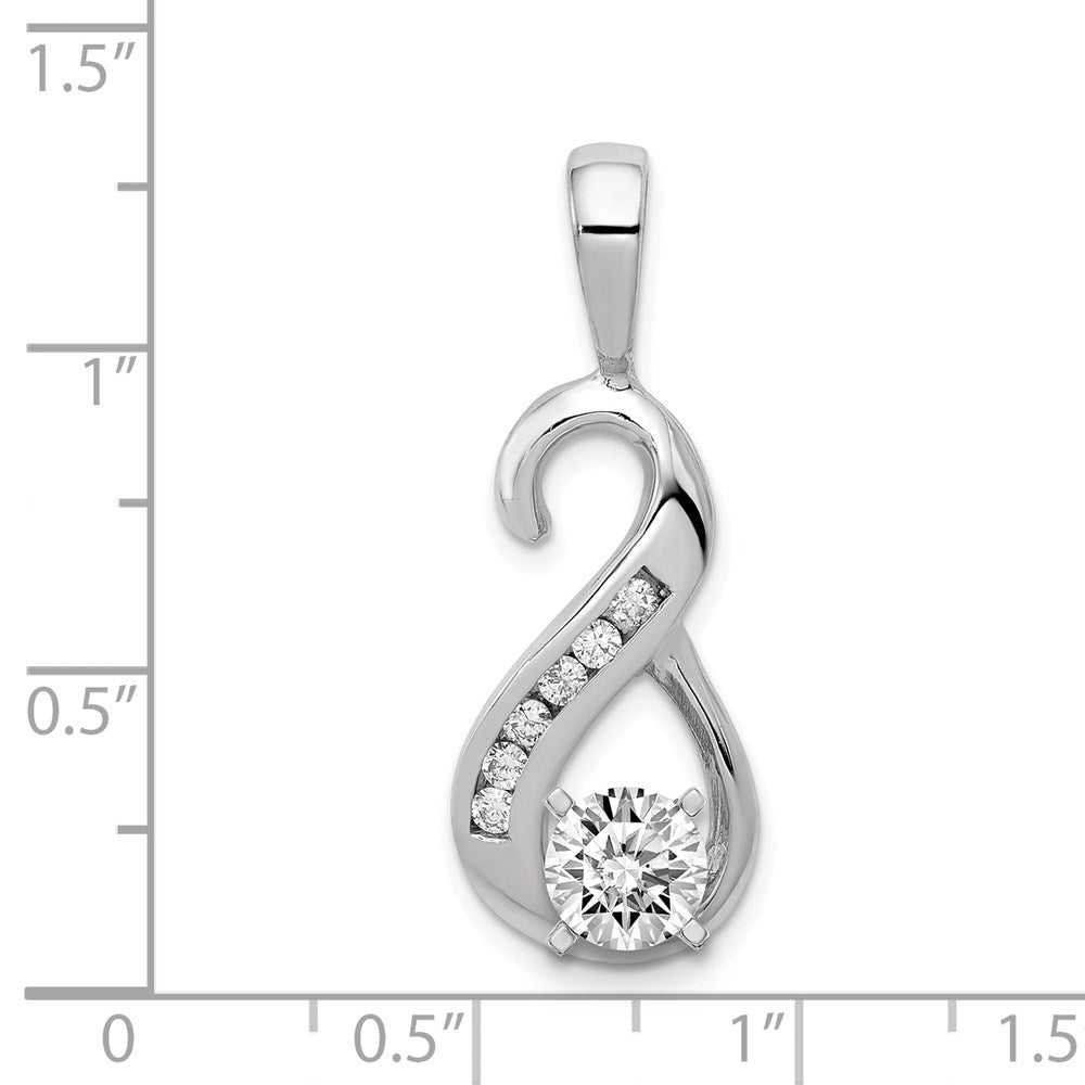 14k White Gold 6 1.9mm and Peg AAA Diamond Slide