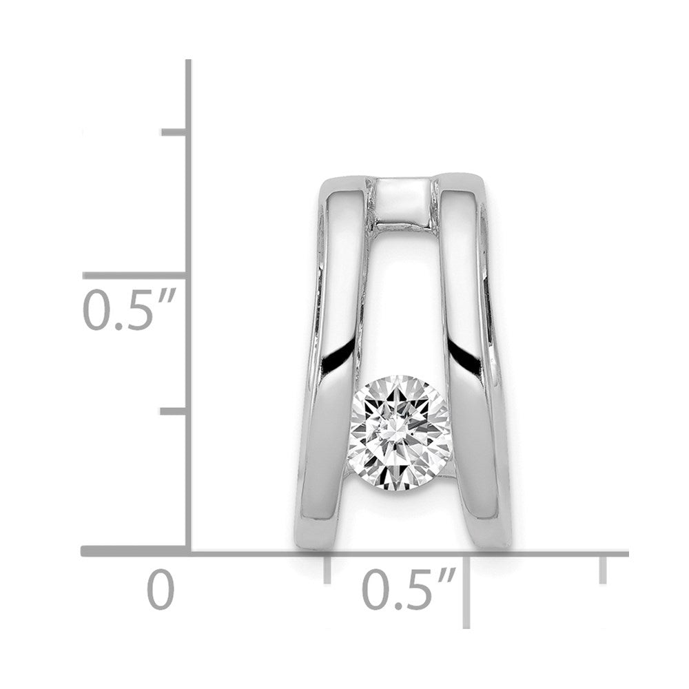 14k White Gold AA 5.25mm Diamond Slide