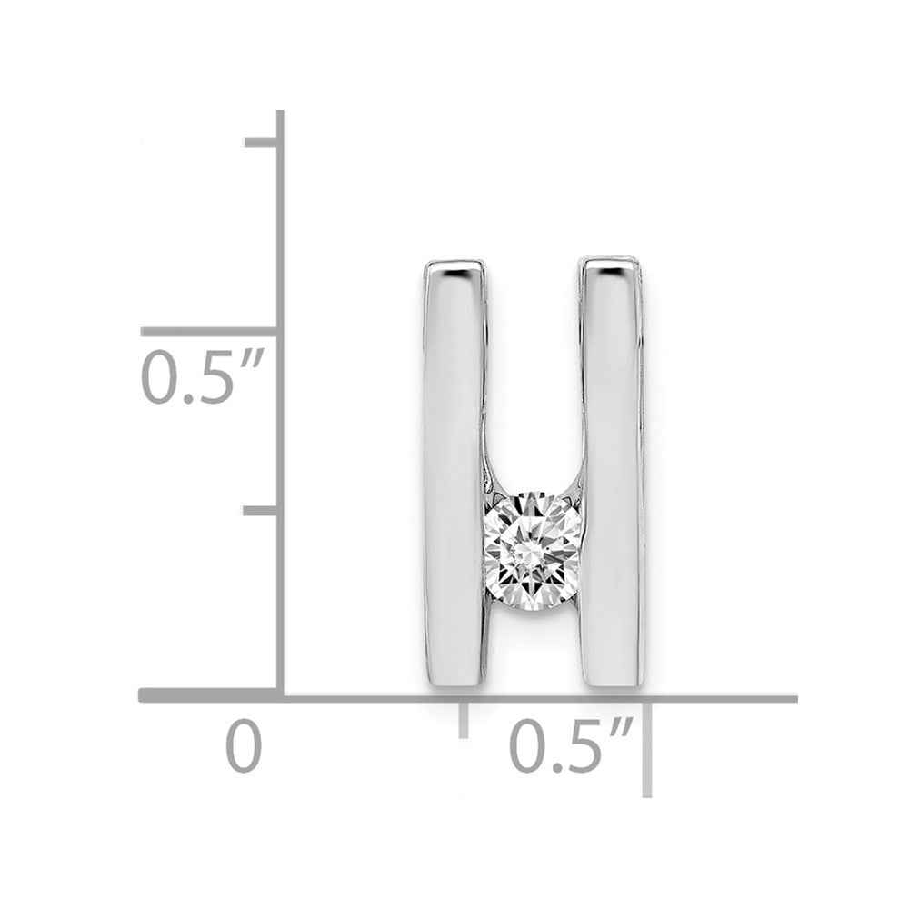 14k White Gold AA 4.1mm Diamond Slide
