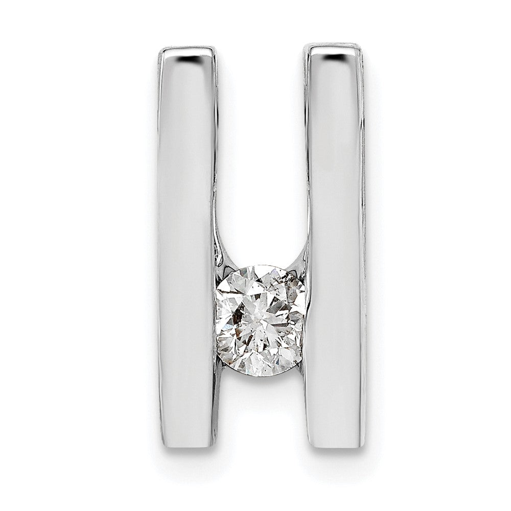 14k White Gold AAA 4.1mm Diamond Slide
