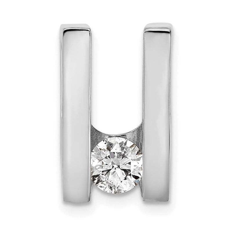 14k White Gold AAA 5.25mm Diamond Slide