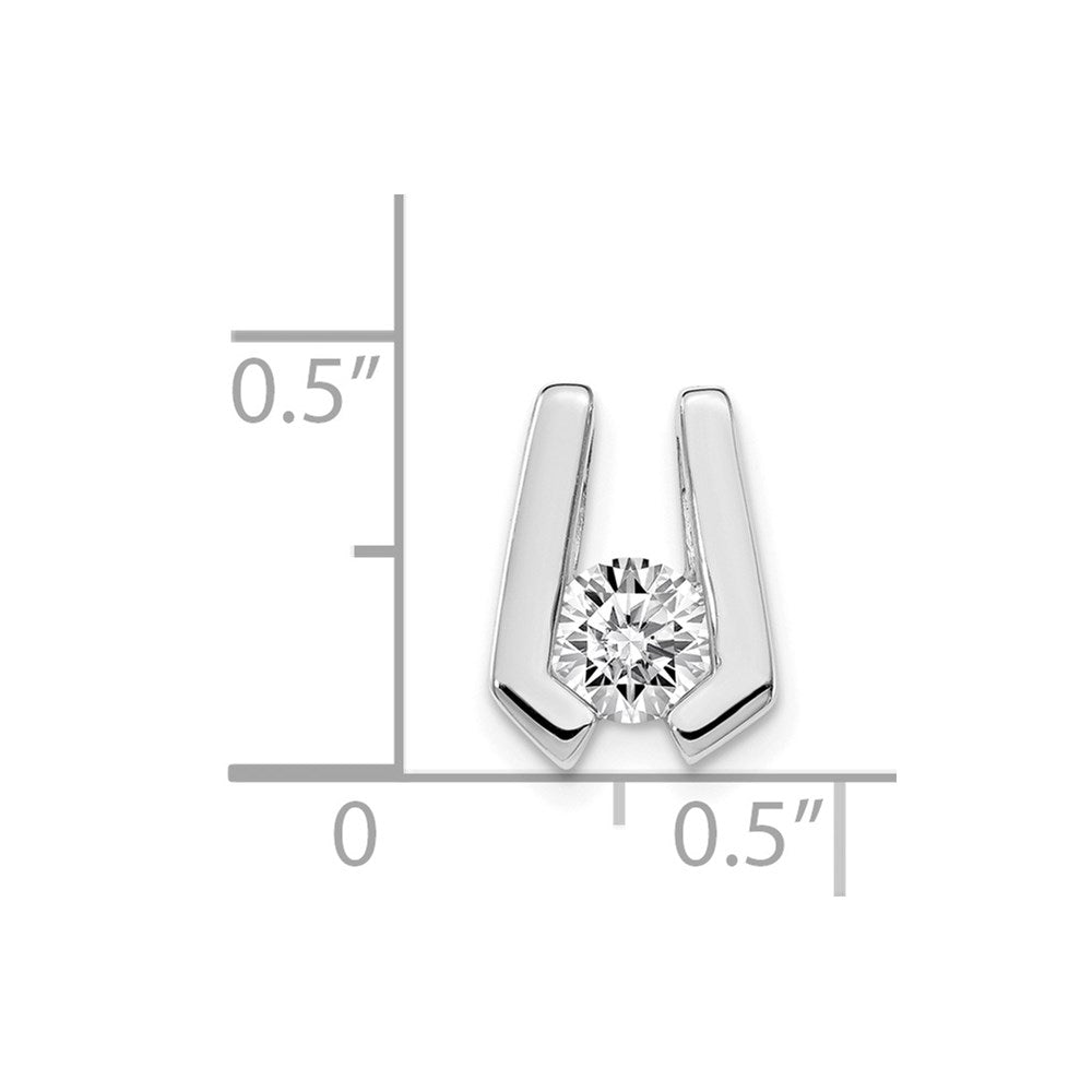 14k White Gold AA 4.5mm Diamond Slide
