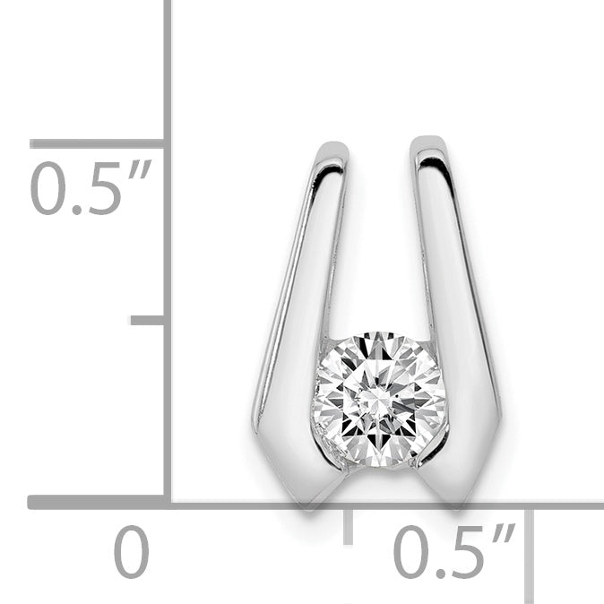 14k White Gold AAA 4.5mm Diamond Slide